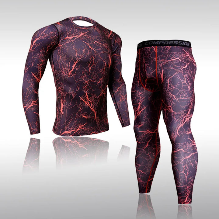 Quick Dry Camouflage Men's Running Sets Compression Sports Suits Skinny Tights Clothes Gym Rashguard Fitness Sportswear Men 2025