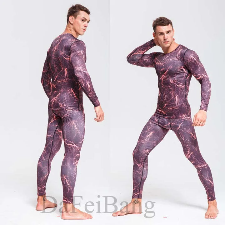 Quick Dry Camouflage Men's Running Sets Compression Sports Suits Skinny Tights Clothes Gym Rashguard Fitness Sportswear Men 2025