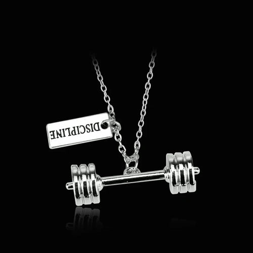 Fitness Gym Dumbbell Pendant Necklace Jewellery Bodybuilding Necklaces