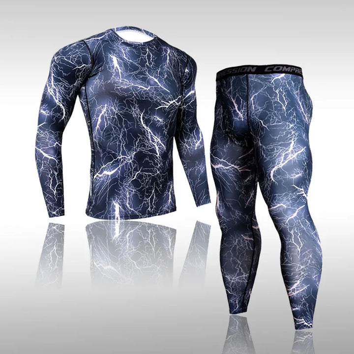 Quick Dry Camouflage Men's Running Sets Compression Sports Suits Skinny Tights Clothes Gym Rashguard Fitness Sportswear Men 2025