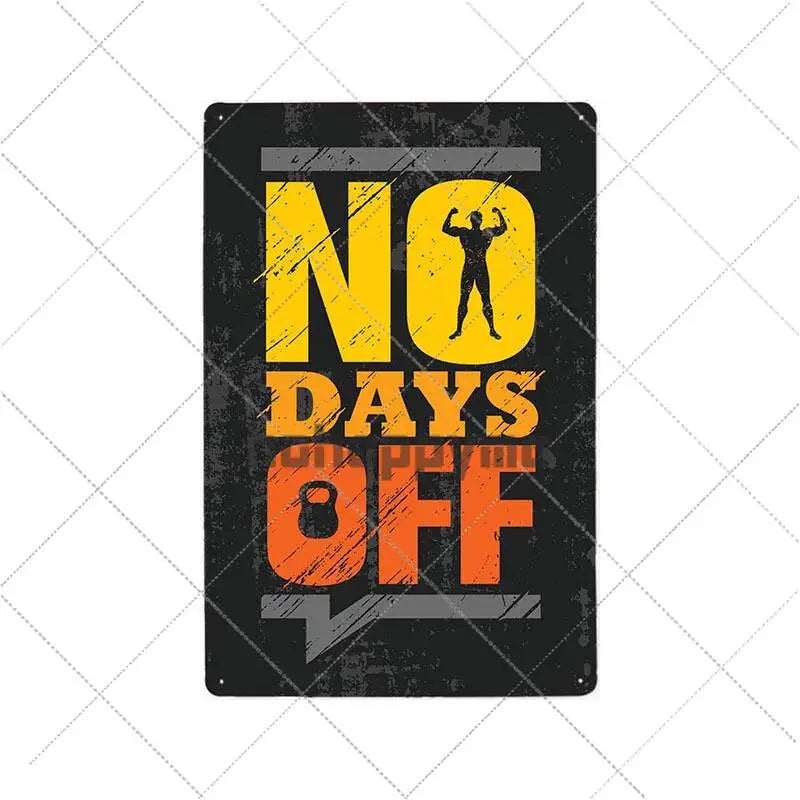 Gym Rule Metal Sign Fitness Motivational Quotes Poster Work Out Plaque