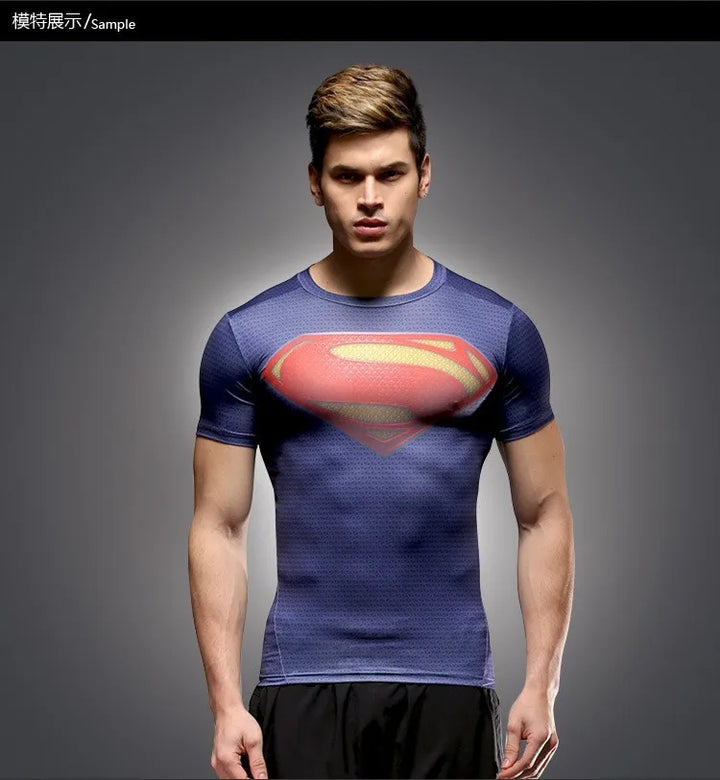 Hot Sale 3D Printed  Comics T-shirt Men Summer Fashion Short Sleeve Tshirt Compression Cosplay Costume Men T Shirt Tops Tees