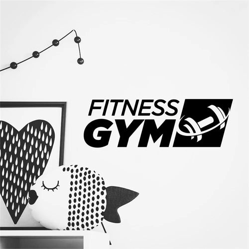 Fitness Gym Logo Wall Decal Sports Dumbbell Vinyl Interior Decoration