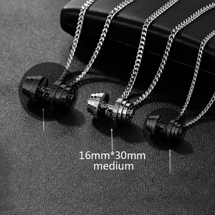 Stainless Steel Necklace Gym Barbell Necklace Mens Jewellery on the neck Fashionable Couple Pendan With A Barbell