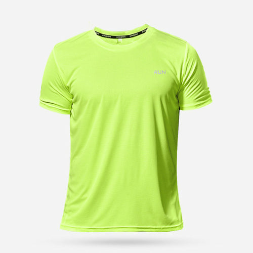 High Quality Polyester Men Running T Shirt Quick Dry Fitness Shirt