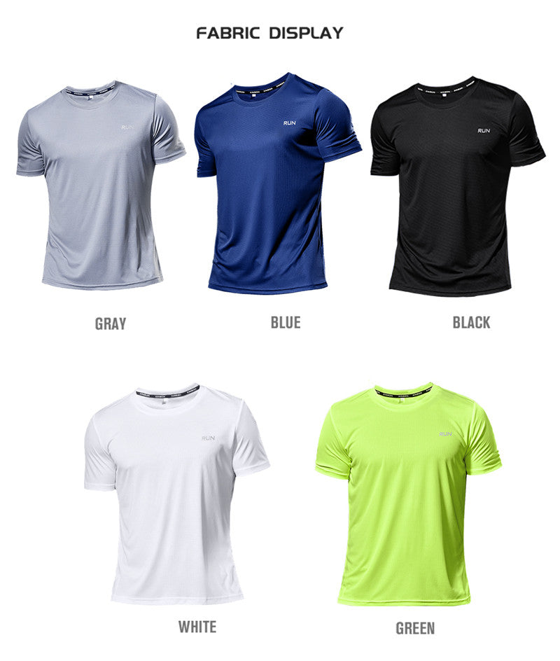 High Quality Polyester Men Running T Shirt Quick Dry Fitness Shirt