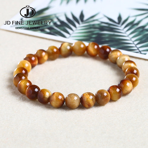 JD High Quality Blue Tiger Eye Buddha Bracelets Natural Stone Round