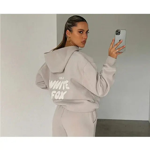 White Fox Women's Hoodies Sets