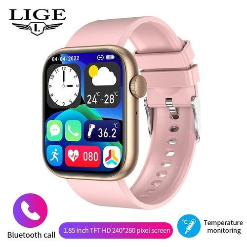 LIGE Smart Watch For Women Full Touch Screen Bluetooth Call Waterproof