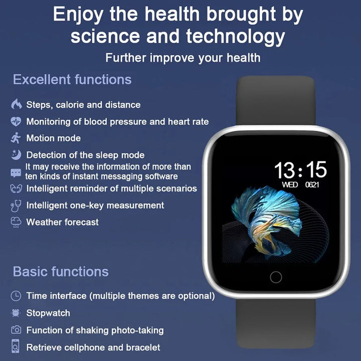 Waterproof Smart Watch Heart Rate Monitor Long Battery Life