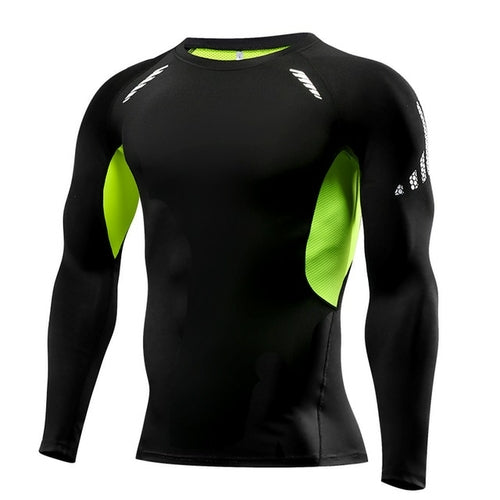 Men Compression Running T Shirt Fitness Tight Long Sleeve Sport tshirt