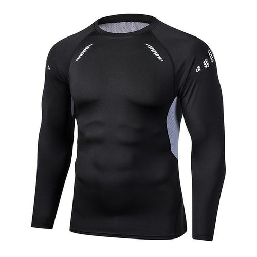 Men Compression Running T Shirt Fitness Tight Long Sleeve Sport tshirt