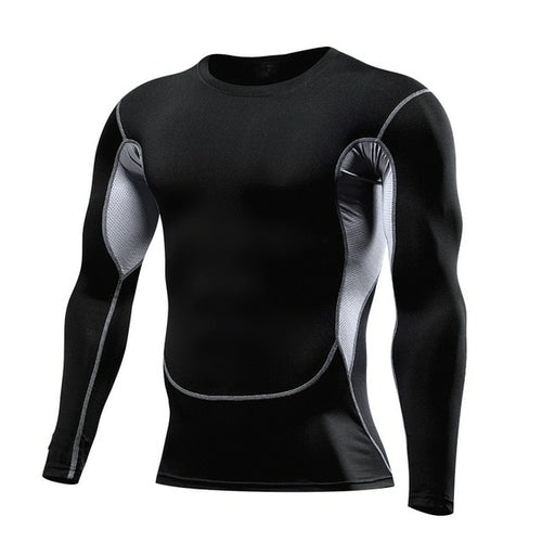 Men Compression Running T Shirt Fitness Tight Long Sleeve Sport tshirt