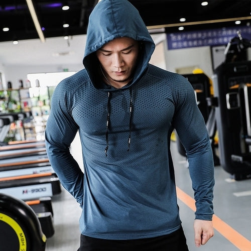 Mens Fitness Tracksuit Running Sport Hoodie Gym Joggers Hooded Outdoor