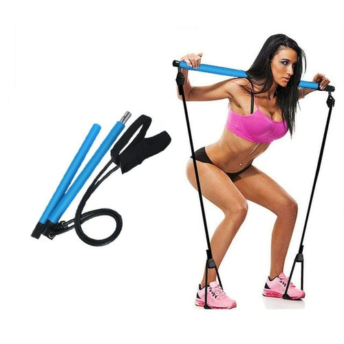 New Fitness Yoga Pilates Bar Stick Crossfit Resistance Bands Trainer
