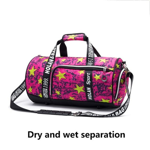 Roegadyn Outdoor Sports Bags Women Fitness Waterproof Sports Bag Dry