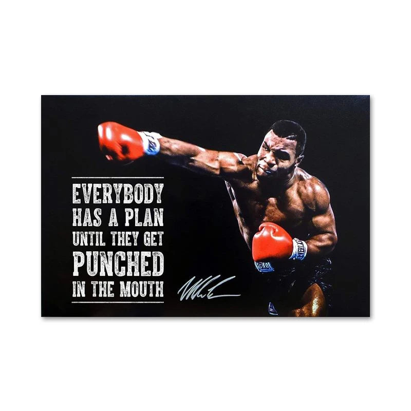 Boxing King Mike Tyson Motivational Quotes Canvas Painting Posters and Print Wall Art Picture for Living Room Home Decor Cuadros