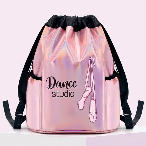 Girls Laser Shiny Ballet Dance Bags Kids Training Shoulder Gym