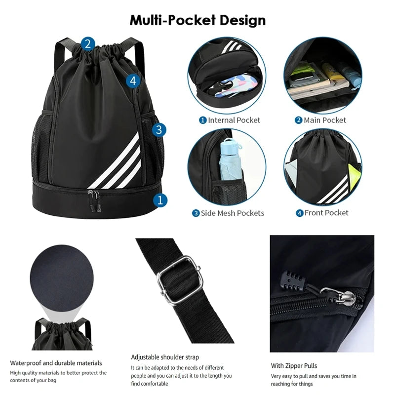 2023 New Design Sports Backpacks Soccer Drawstring Bag Gym Backpack