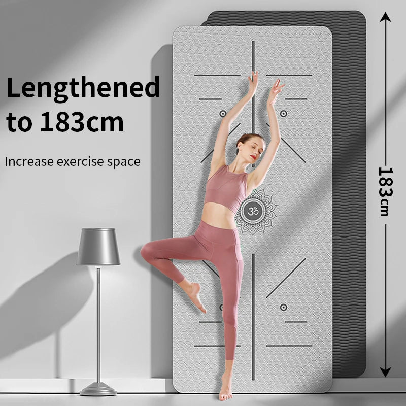 TPE Yoga Mat,Eco-friendly Non-Slip Exercise & Fitness Mat for
