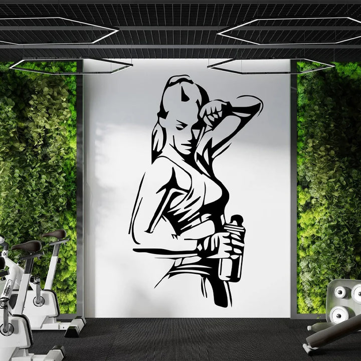 Gym Woman Wall Sticker Sport Motivation Workout Fitness Motivation