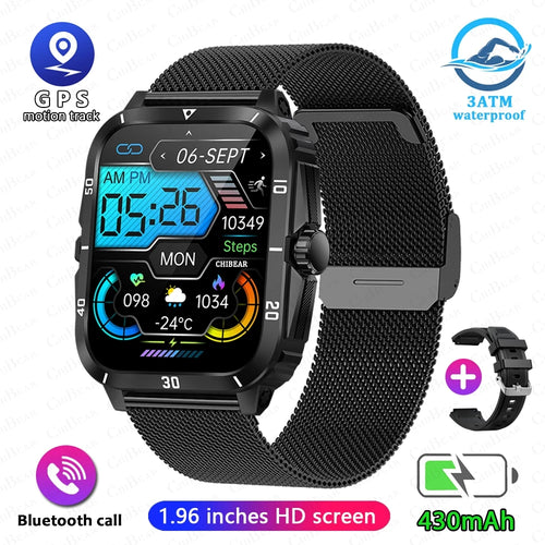 2024 Men Smartwatch 3ATM Waterproof Barometer Altimeter GPS Trajectory