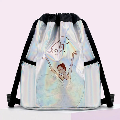 Girls Laser Shiny Ballet Dance Bags Kids Training Shoulder Gym