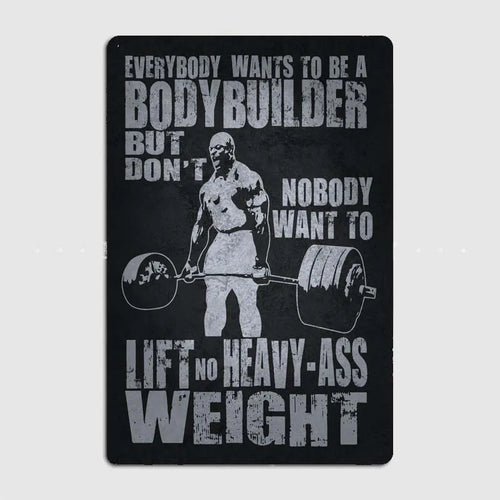 Gym Motivation High Quality Metal Fitness Poster for Gym Wall Decor