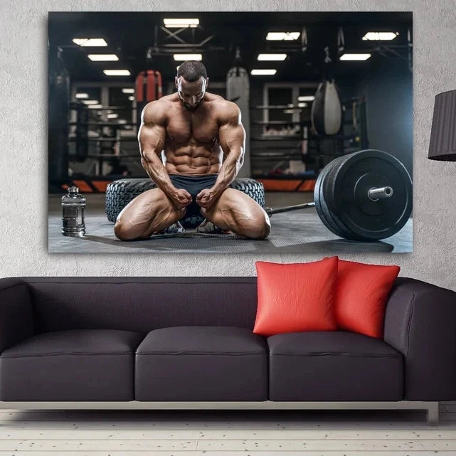 Muscle Man Gym Weightlifting Posters Bodybuilding Canvas Painting