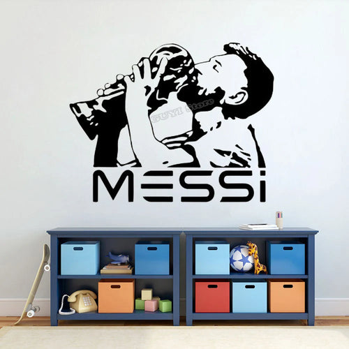 Messi Wall Decal Vinyl Sticker World Cup Football Soccer Wall Sticker