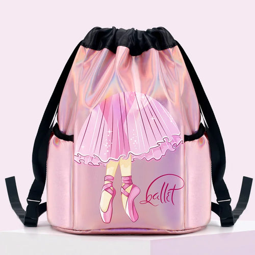 Girls Laser Shiny Ballet Dance Bags Kids Training Shoulder Gym