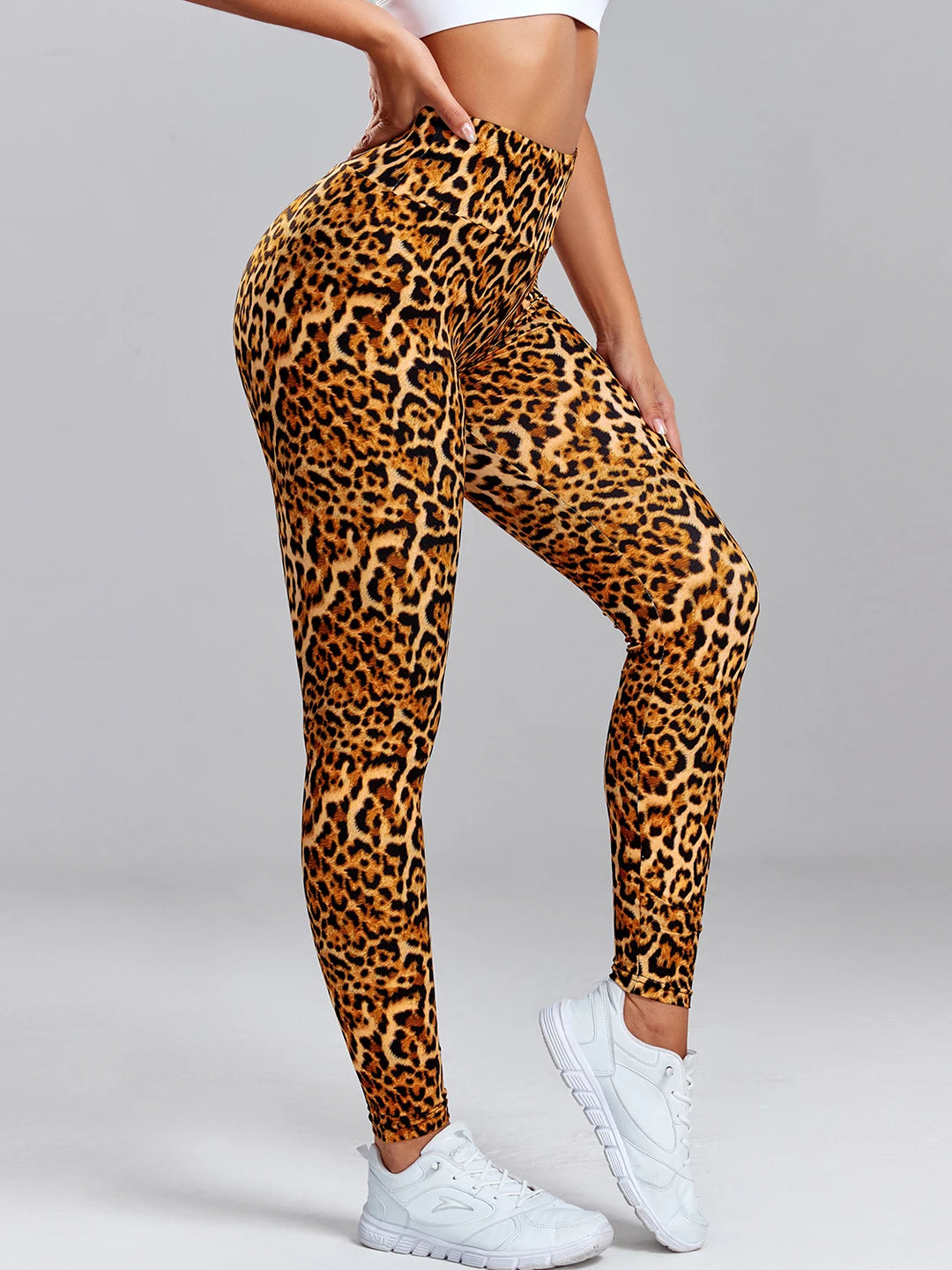 Leopard Print Leggings Women's High Waisted Yoga Pants Fitness Push Up