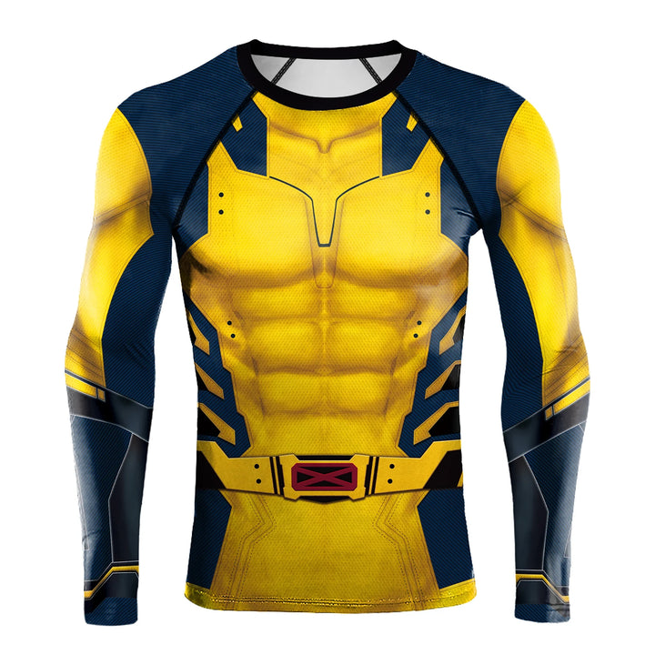 Compression Shirts for Men Long Sleeve Comics Spider Cosplay T-Shirt Superhero Top Elastic Fitness Sportwear Halloween Clothes