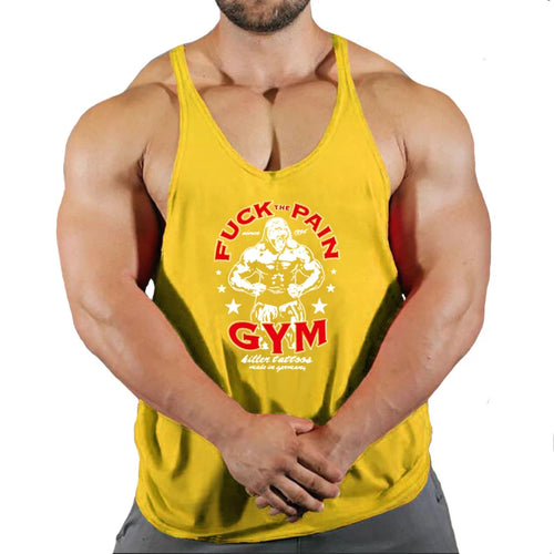 Brand Vest Muscle Fashion Gym Mens Back Tank Top Sleeveless Stringer