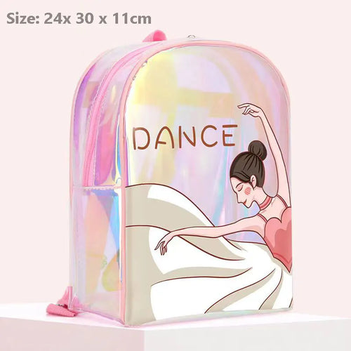 Girls Laser Shiny Ballet Dance Bags Kids Training Shoulder Gym