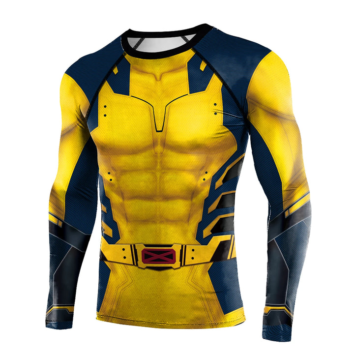 Compression Shirts for Men Long Sleeve Comics Spider Cosplay T-Shirt Superhero Top Elastic Fitness Sportwear Halloween Clothes