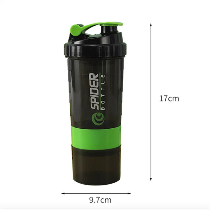 3 Layers Shaker Protein Bottle Powder Shake Cup Large Capacity Water Bottle Plastic Mixing Cup Body-Building Exercise Bottle