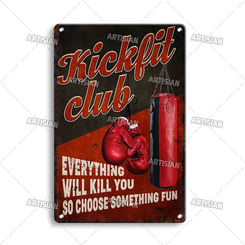 Artisian Sport Metal Sign Boxing Tin Poster Retro Decorative Plate Gym