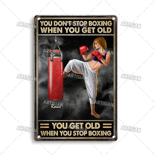 Artisian Sport Metal Sign Boxing Tin Poster Retro Decorative Plate Gym