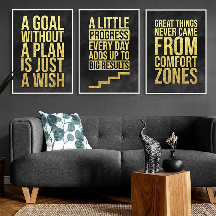 Motivational Quotes Canvas Painting Wall Art Picture Prints Office Posters Inspirational Work Success Home Decor Unframed