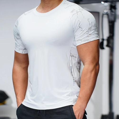 Men Sport T-shirt Quick Dry Short Sleevee Workout Gym TShirt