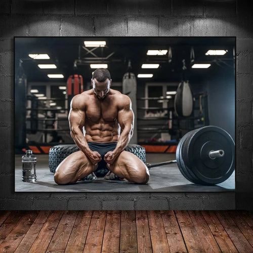 Muscle Man Gym Weightlifting Posters Bodybuilding Canvas Painting