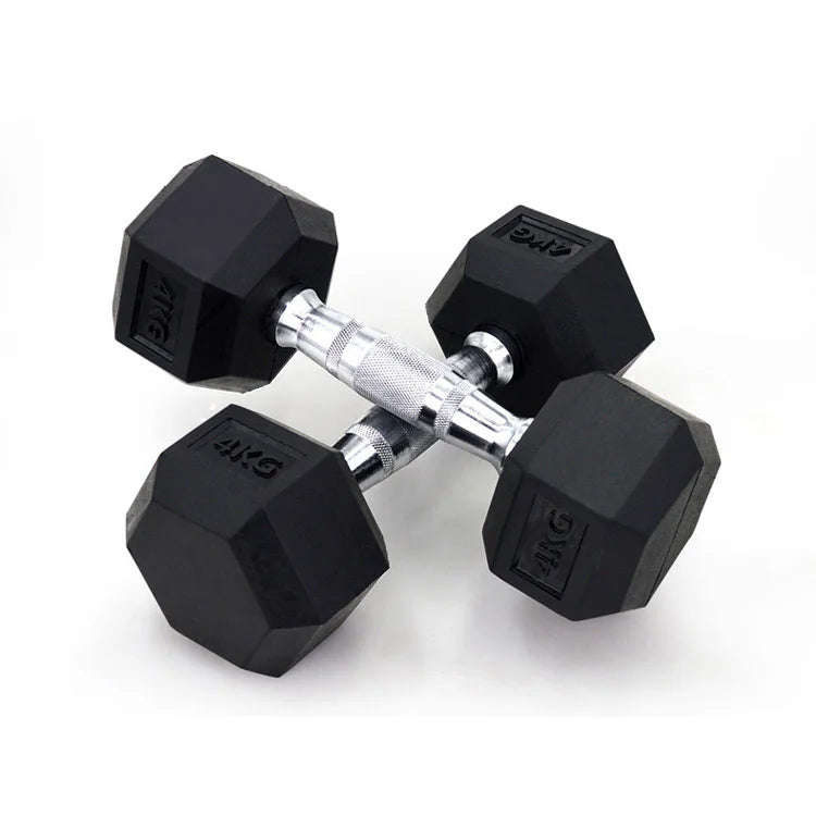 5kg 10kg 15kg 16kg  Multi weight Black Rubber Hex Dumbbells