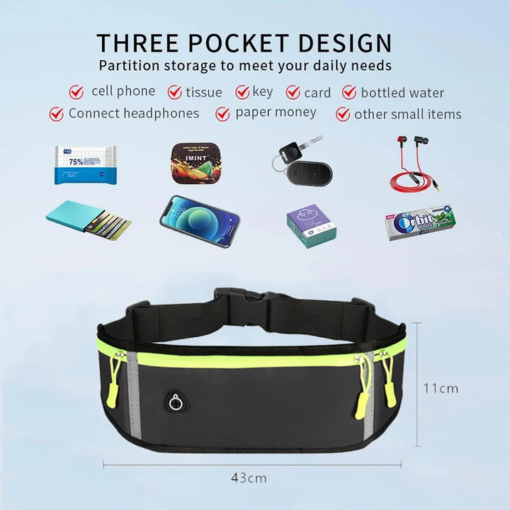 Outdoor Sports Waist Bag, Running and Fitness Mobile Phone Bag, Waterproof Small Hanging Bag, Men's and Women's Zero Wallet