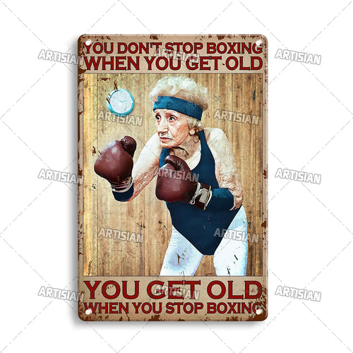 Artisian Sport Metal Sign Boxing Tin Poster Retro Decorative Plate Gym