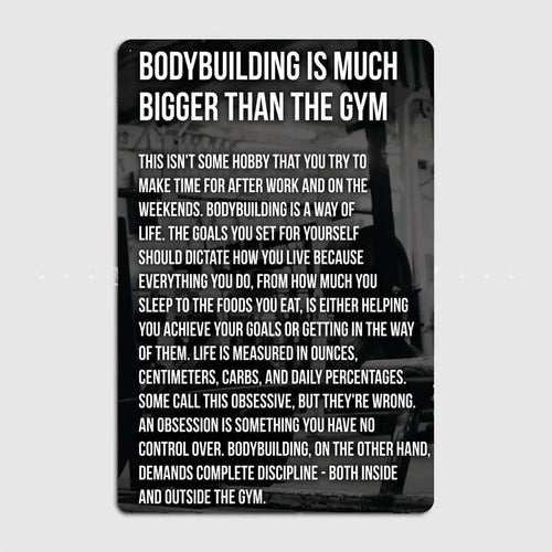 Gym Motivation High Quality Metal Fitness Poster for Gym Wall Decor