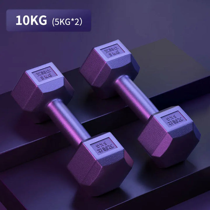 Hexagonal Dumbbells for Men Students Home Fitness Equipment Children Wrapped Dumbbells Pair 0kg 5kg Arm Muscle Training