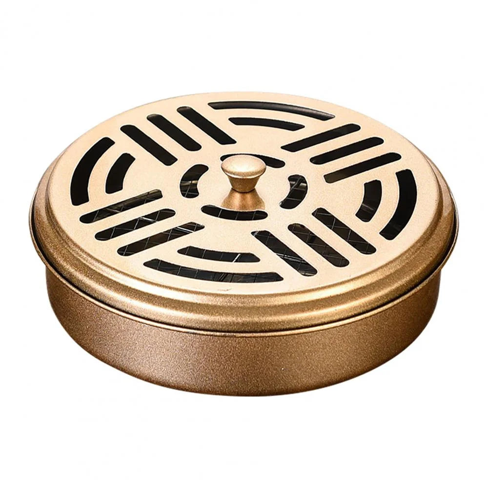 Stainless Steel Mosquito Coil Box Tray Shelf Home With Cover And Fireproof Anti-scalding Creative Incense Stove Mosquito Coil