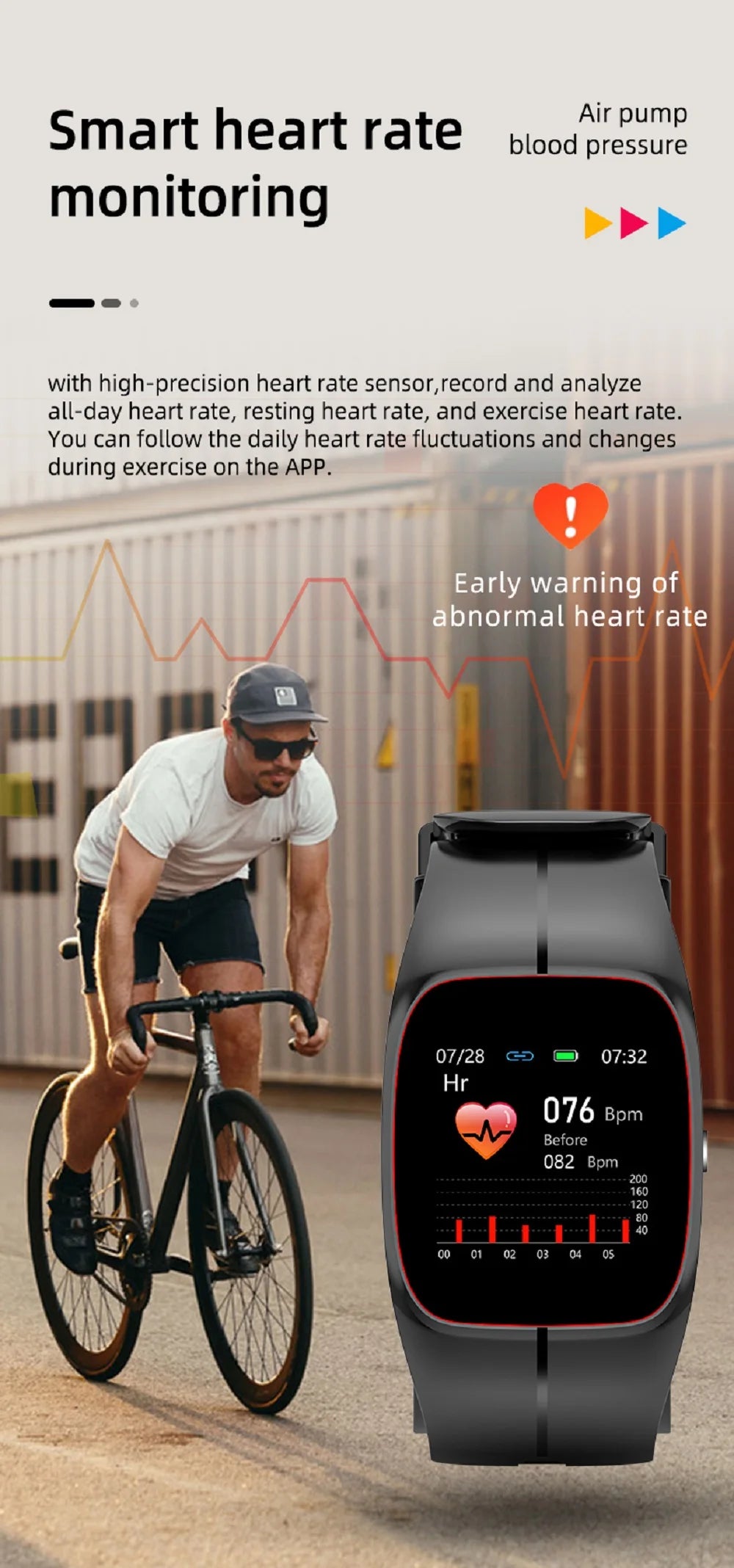 Blood Pressure Blood Oxygen Body Temperature Heart Rate Monitor Smartwatch Men Women Waterproof Sleep Sport Smart Watches Health