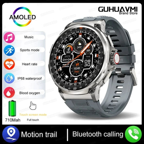 2024 New GPS Track Smart Watch Men 1.85-Inch Ultra HD AMOLED Screen